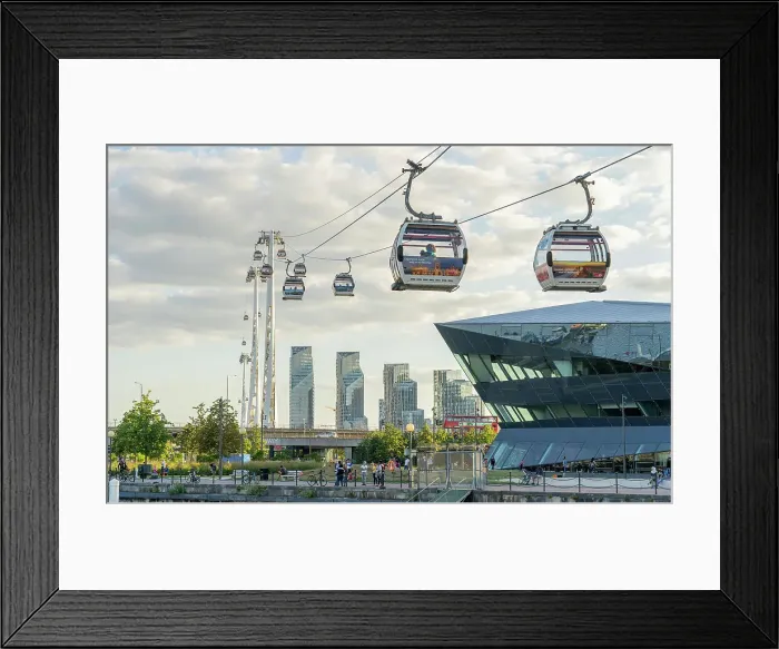 Framed Print : Emirates Airline Cable car and the crystal Building, London, England, UK Framed Print : Emirates Airline Cable car and the crystal Building, London, England, UK
