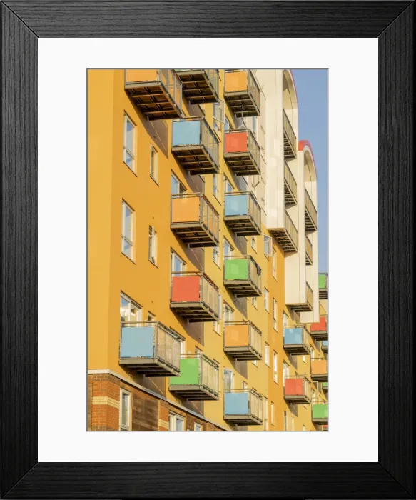 Framed Print : Balconies, Greenwich Peninsula, London, England, UK Framed Print : Balconies, Greenwich Peninsula, London, England, UK