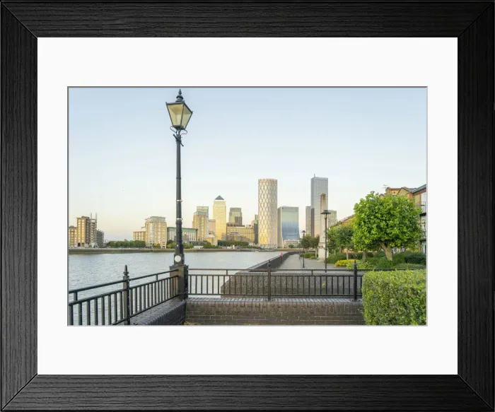 Framed Print : Canary Wharf and the River Thames at sunset, , London, England, UK