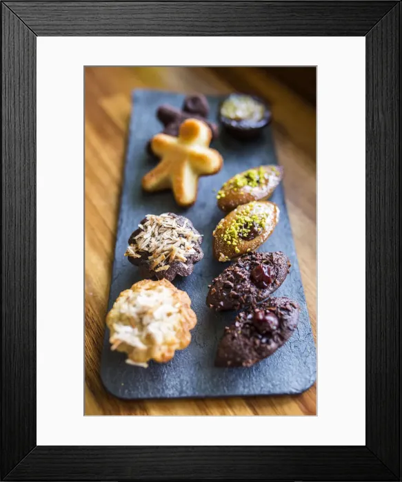Framed Print : France, Guadalupe, Pointe-a-Pitre, Small pastries by the pastry chef Fabienne Youyoutte Framed Print : France, Guadalupe, Pointe-a-Pitre, Small pastries by the pastry chef Fabienne Youyoutte