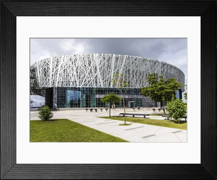 Framed Print : France, Guadeloupe, Deshaies, The main entrance of the Memorial ACTe Museum in Framed Print : France, Guadeloupe, Deshaies, The main entrance of the Memorial ACTe Museum in