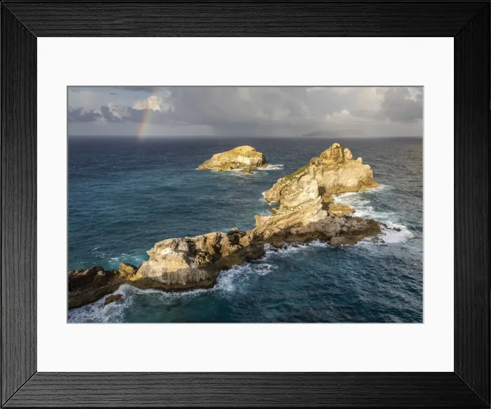 Framed Print : France, Guadeloupe, Elevated view of some cliffs at the Pointe des Chateaux Framed Print : France, Guadeloupe, Elevated view of some cliffs at the Pointe des Chateaux