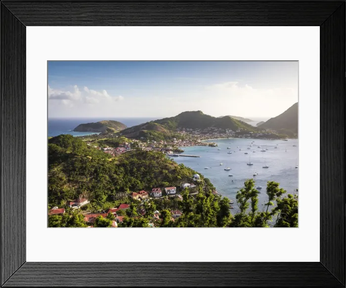 Framed Print : France, Guadeloupe, Iles des Saintes, Elevated view of Terre de Haut island Framed Print : France, Guadeloupe, Iles des Saintes, Elevated view of Terre de Haut island