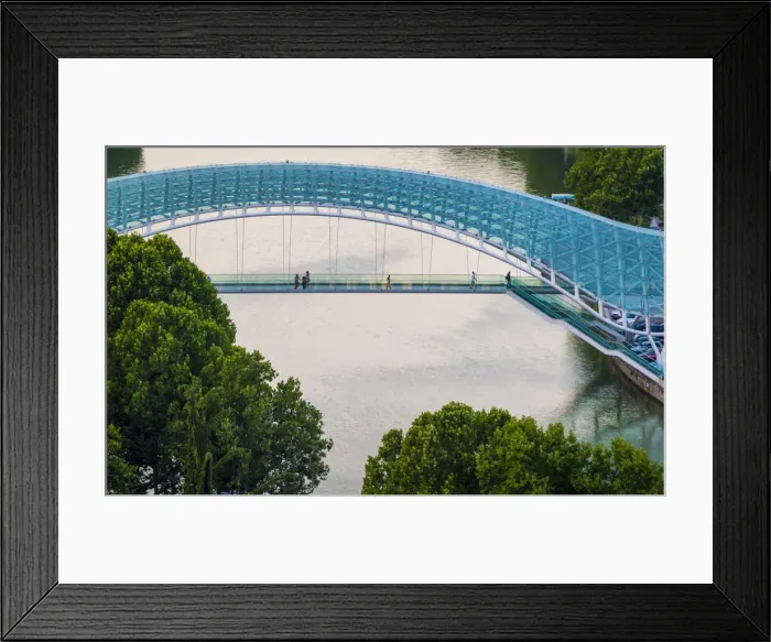 Framed Print : Elevated view of The Bridge of Peace, Tbilisi, Georgia Framed Print : Elevated view of The Bridge of Peace, Tbilisi, Georgia