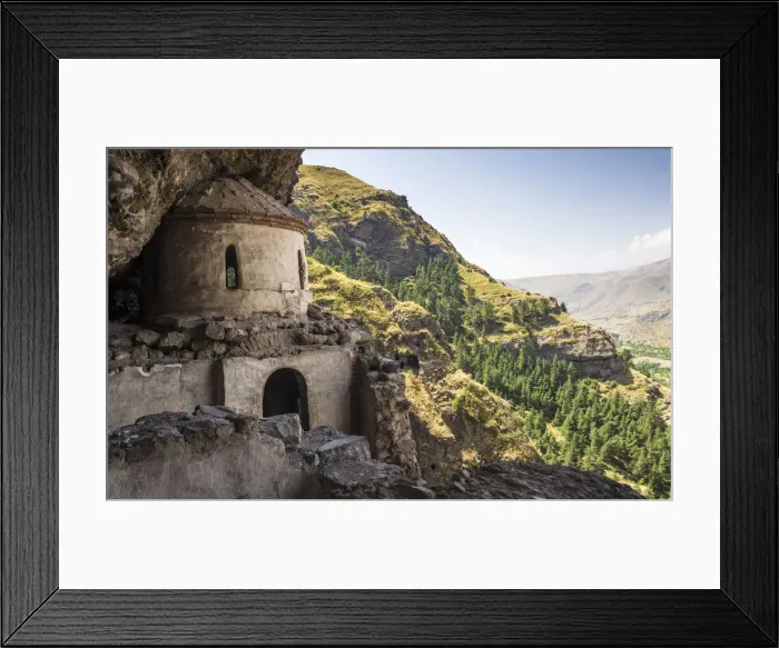 Framed Print : Church built on in the rock in Vanis Kvabebi monastery near Vardzia, Aspindza