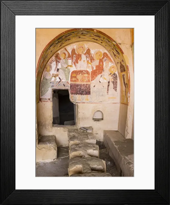 Framed Print : Medieval frescos on arch wall, David Gareja Monastery complex, Sagarejo Municipality Framed Print : Medieval frescos on arch wall, David Gareja Monastery complex, Sagarejo Municipality