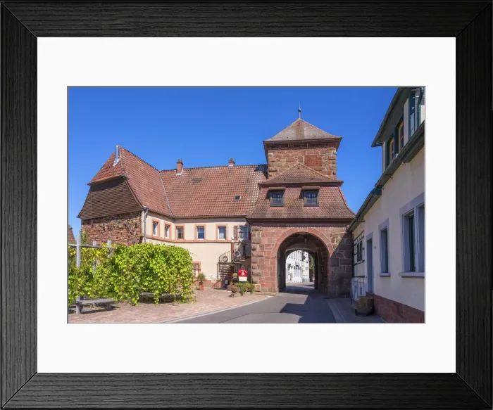 Framed Print : Historical town gate at Billigheim, Palatinate wine road, Rhineland-Palatinate, Germany Framed Print : Historical town gate at Billigheim, Palatinate wine road, Rhineland-Palatinate, Germany