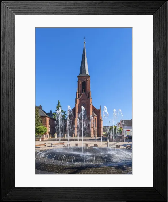 Framed Print : St. Martin church at Bad Bergzabern, Palatinate wine road, Rhineland-Palatinate, Germany Framed Print : St. Martin church at Bad Bergzabern, Palatinate wine road, Rhineland-Palatinate, Germany