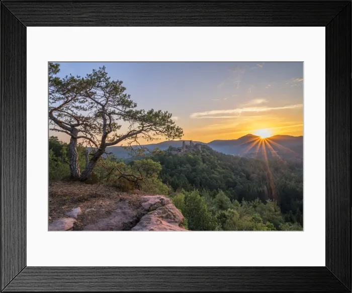 Framed Print : Sunrise at Alt-Dahn castle group near Dahn, Palatinate forest, Rhineland-Palatinate Framed Print : Sunrise at Alt-Dahn castle group near Dahn, Palatinate forest, Rhineland-Palatinate