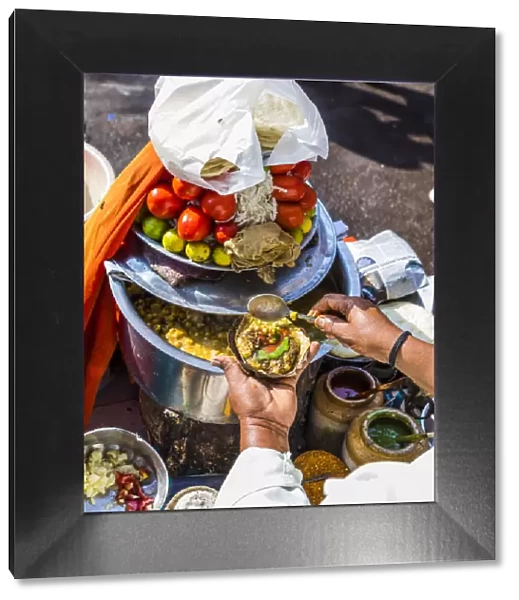 A street food vendor in New Delhi, India, Asia