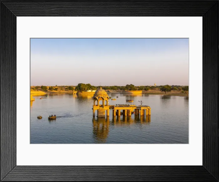 Framed Print : Gadisar Lake in late afternoon light, Jaisalmer, Rajasthan, India, Asia