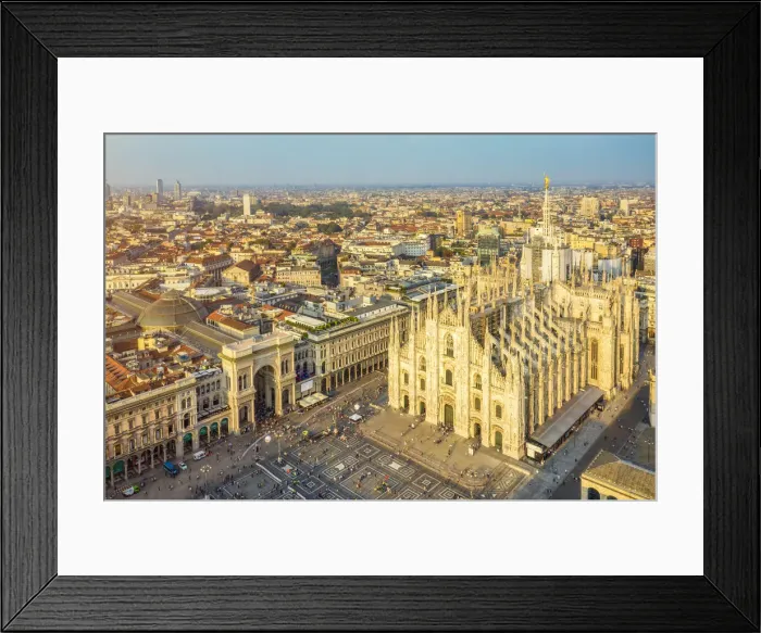 Framed Print : Italy, Lombardy, Milan, Piazza Duomo with the domes of Galleria Vittorio Emanuele II Framed Print : Italy, Lombardy, Milan, Piazza Duomo with the domes of Galleria Vittorio Emanuele II