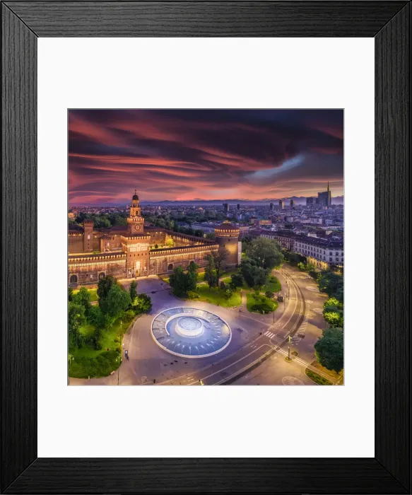 Framed Print : Italy, Lombardy, Milan, Simplon Park (Parco Sempione) and Sforza Castle Framed Print : Italy, Lombardy, Milan, Simplon Park (Parco Sempione) and Sforza Castle