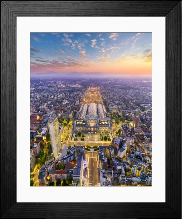 Framed Print : Italy, Lombardy, Milan, Central Railway Station and Piazza Duca D Aosta (1931 Framed Print : Italy, Lombardy, Milan, Central Railway Station and Piazza Duca D Aosta (1931