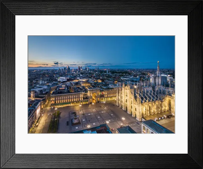 Framed Print : Italy, Lombardy, Milan, Piazza Duomo with the domes of Galleria Vittorio Emanuele II Framed Print : Italy, Lombardy, Milan, Piazza Duomo with the domes of Galleria Vittorio Emanuele II