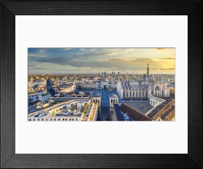 Framed Print : Italy, Lombardy, Milan, Piazza Duomo with the domes of Galleria Vittorio Emanuele II Framed Print : Italy, Lombardy, Milan, Piazza Duomo with the domes of Galleria Vittorio Emanuele II