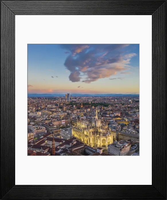 Framed Print : Italy, Lombardy, Milan, Piazza Duomo with the domes of Galleria Vittorio Emanuele II Framed Print : Italy, Lombardy, Milan, Piazza Duomo with the domes of Galleria Vittorio Emanuele II