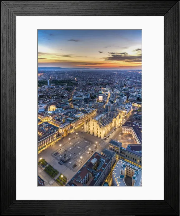 Framed Print : Italy, Lombardy, Milan, Piazza Duomo with the domes of Galleria Vittorio Emanuele II Framed Print : Italy, Lombardy, Milan, Piazza Duomo with the domes of Galleria Vittorio Emanuele II
