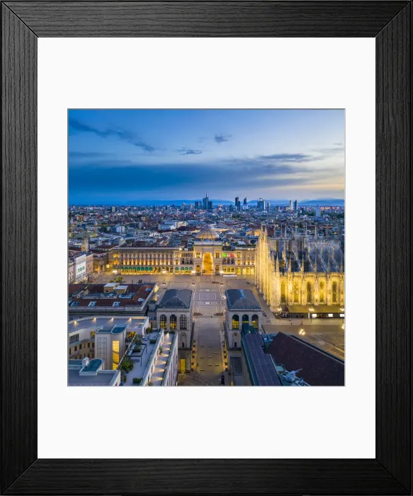 Framed Print : Italy, Lombardy, Milan, Piazza Duomo with the domes of Galleria Vittorio Emanuele II Framed Print : Italy, Lombardy, Milan, Piazza Duomo with the domes of Galleria Vittorio Emanuele II