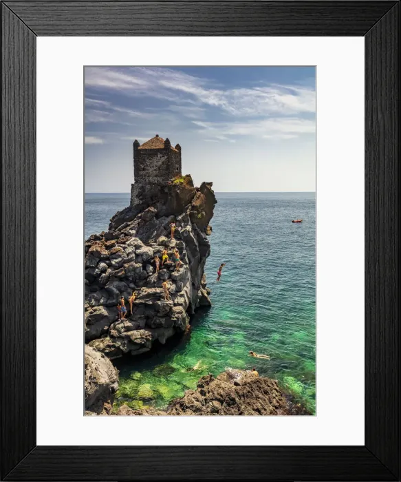 Framed Print : Acireale, Sicily. Volcanic rock sentry box in Santa Tecla Framed Print : Acireale, Sicily. Volcanic rock sentry box in Santa Tecla