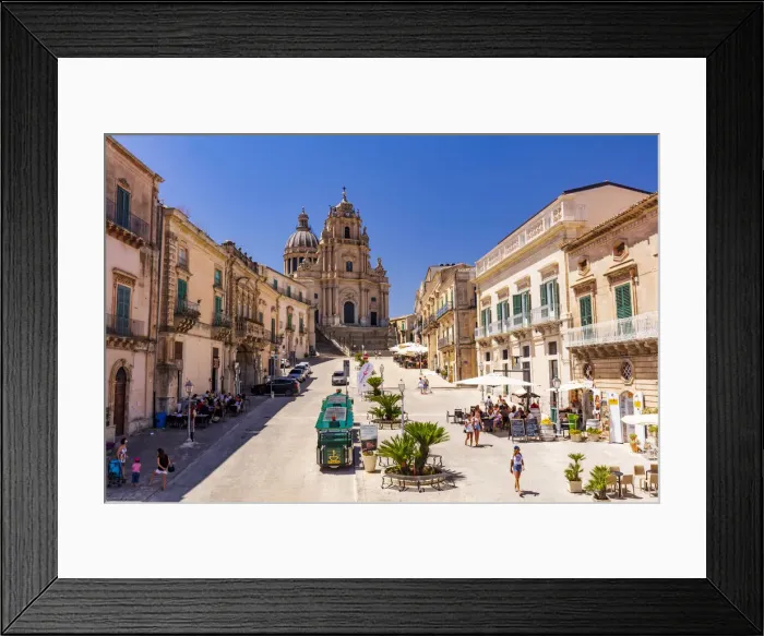 Framed Print : Ragusa Ibla, Sicily. Elevated view of Ragusa Cathedral on a sunny afternoon Framed Print : Ragusa Ibla, Sicily. Elevated view of Ragusa Cathedral on a sunny afternoon