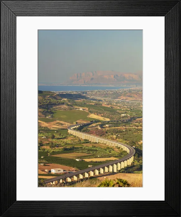 Framed Print : Segesta, Sicily. Elevated view of the viaduct to Palermo Framed Print : Segesta, Sicily. Elevated view of the viaduct to Palermo