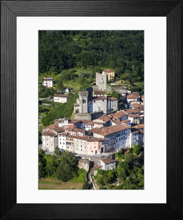 Framed Print : Italy, Serchio Valley, Aerial view of Ghivizzano Framed Print : Italy, Serchio Valley, Aerial view of Ghivizzano