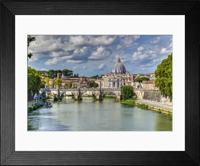 Framed Print : Tiber river and St. Peters Basilica church, Rome, Lazio, Italy Framed Print : Tiber river and St. Peters Basilica church, Rome, Lazio, Italy