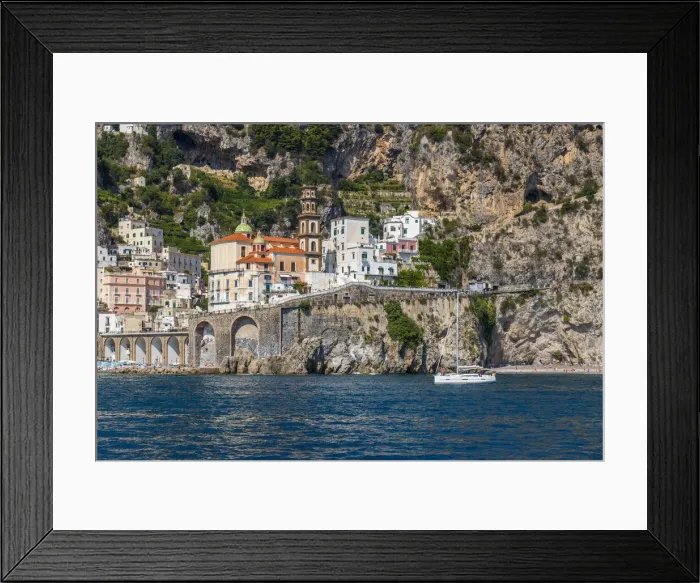 Framed Print : Atrani as seen from the sea, Campania, Italy Framed Print : Atrani as seen from the sea, Campania, Italy