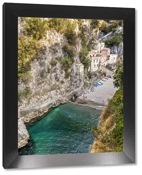 Fiordo di Furore beach, Furore, Amalfi coast, Campania, Italy