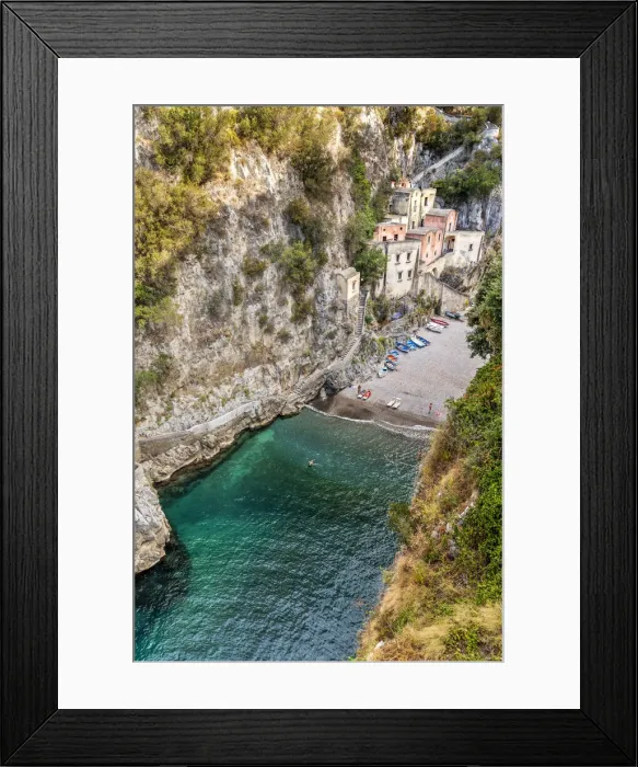 Framed Print : Fiordo di Furore beach, Furore, Amalfi coast, Campania, Italy Framed Print : Fiordo di Furore beach, Furore, Amalfi coast, Campania, Italy
