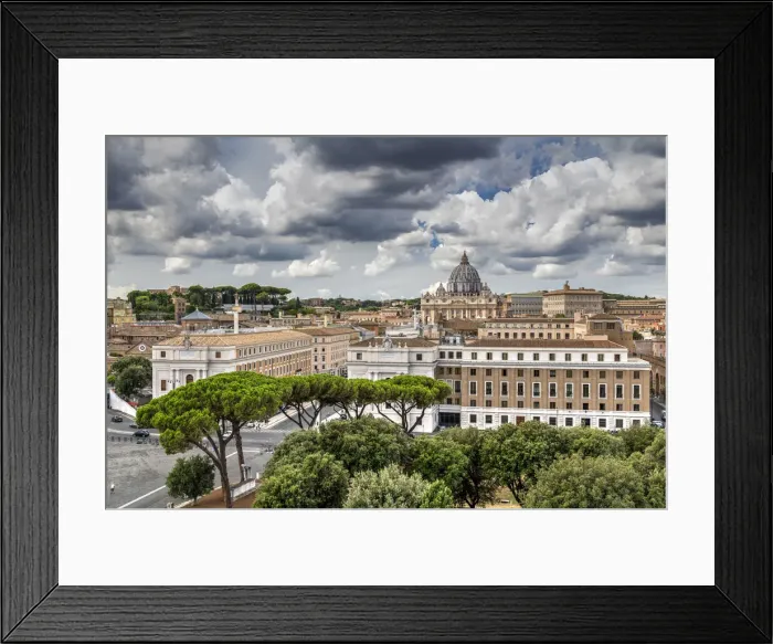 Framed Print : City skyline with St. Peters Basilica, Rome, Lazio, Italy Framed Print : City skyline with St. Peters Basilica, Rome, Lazio, Italy