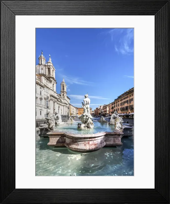 Framed Print : Fontana del Moro or Moor Fountain, Piazza Navona, Rome, Lazio, Italy Framed Print : Fontana del Moro or Moor Fountain, Piazza Navona, Rome, Lazio, Italy