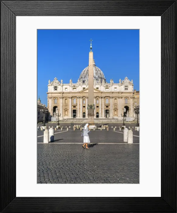 Framed Print : St. Peters Basilica seen from St. Peters Square, Vatican City