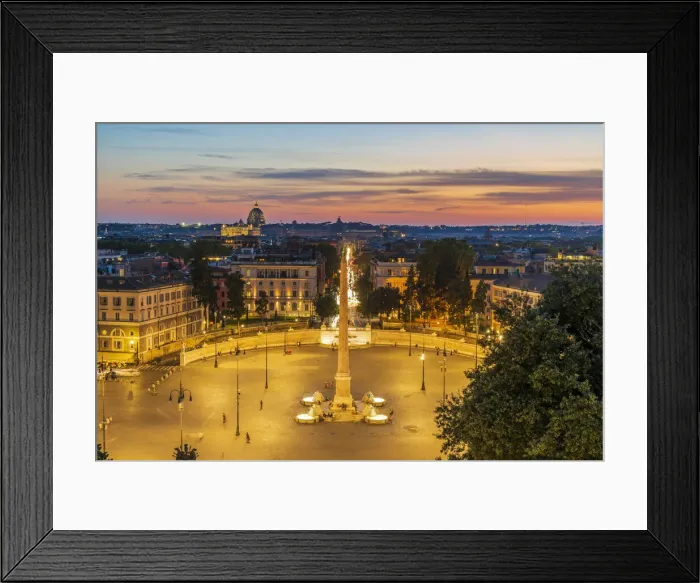 Framed Print : Piazza del Popolo as seen from Pincio, Rome, Lazio, Italy Framed Print : Piazza del Popolo as seen from Pincio, Rome, Lazio, Italy