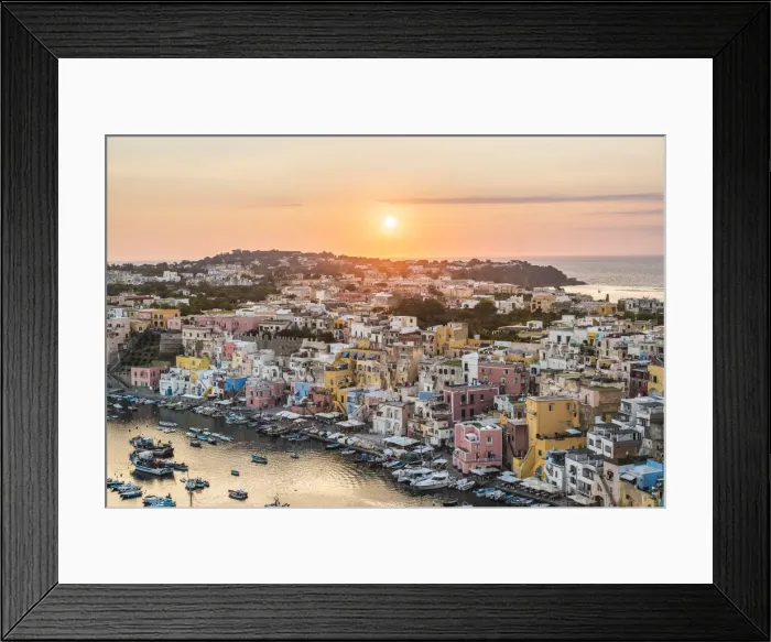 Framed Print : Procida island skyline, Gulf of Naples, Naples province, Campania, Italy Framed Print : Procida island skyline, Gulf of Naples, Naples province, Campania, Italy
