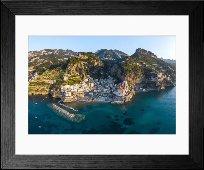 Framed Print : Aerial view of Atrani, Amalfi Coast, Gulf of Salerno, Salerno province, Campania, Italy Framed Print : Aerial view of Atrani, Amalfi Coast, Gulf of Salerno, Salerno province, Campania, Italy