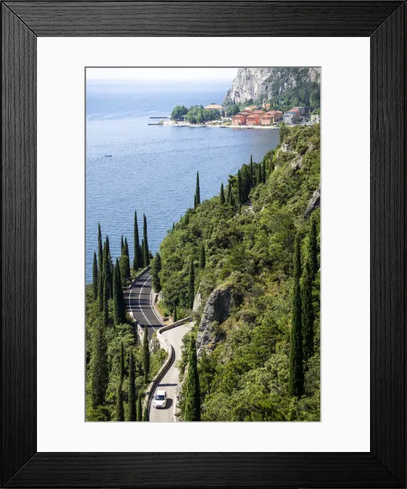 Framed Print : Gardesana Occidentale scenic road named Strada della Forra'on Garda Lake Framed Print : Gardesana Occidentale scenic road named Strada della Forra'on Garda Lake