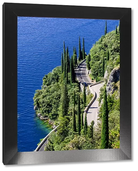 Gardesana Occidentale scenic road named 'Strada della Forra'on Garda Lake