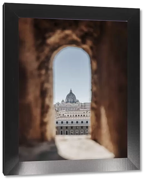 Vatican city and St Peter Basilica seen from Castel St Angelo, Rome, Lazio, Italy