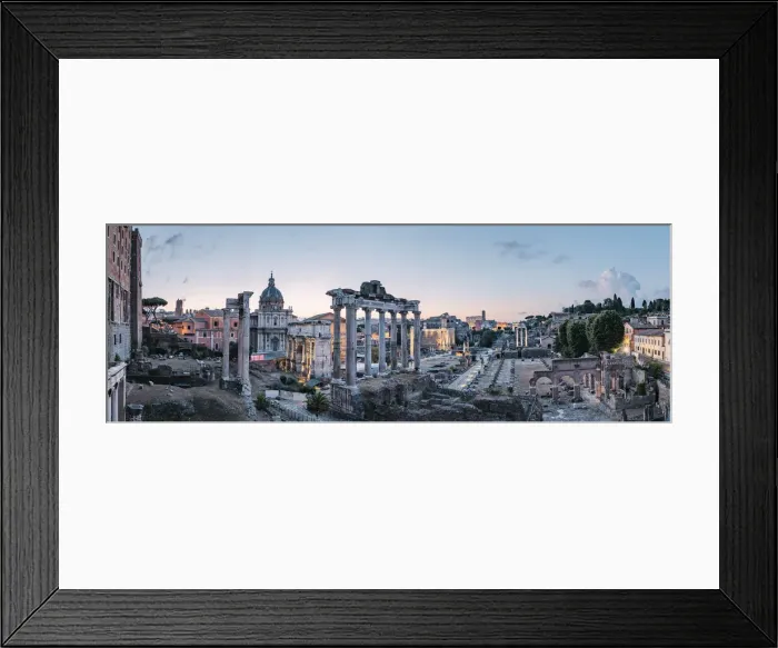 Framed Print : Coliseum, temples and old ruins seen from the Roman Forum, Rome, Lazio, Italy