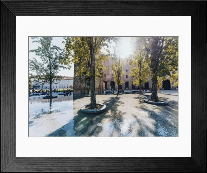 Framed Print : Palazzo della Pilotta with fountains and trees in Parma, Emilia Romagna, Italy Framed Print : Palazzo della Pilotta with fountains and trees in Parma, Emilia Romagna, Italy