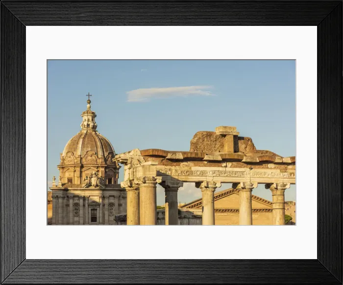 Framed Print : europe, Italy, Rome. View through the temple of Saturn in the Forum Romanum towards Framed Print : europe, Italy, Rome. View through the temple of Saturn in the Forum Romanum towards