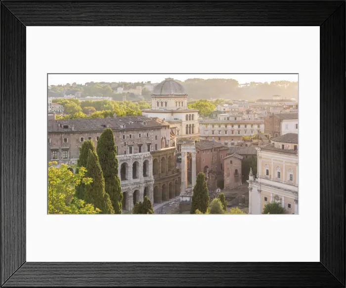 Framed Print : europe, Italy, Rome. Scenic view over the city at sunset from the Terrazza Caffarelli of Framed Print : europe, Italy, Rome. Scenic view over the city at sunset from the Terrazza Caffarelli of