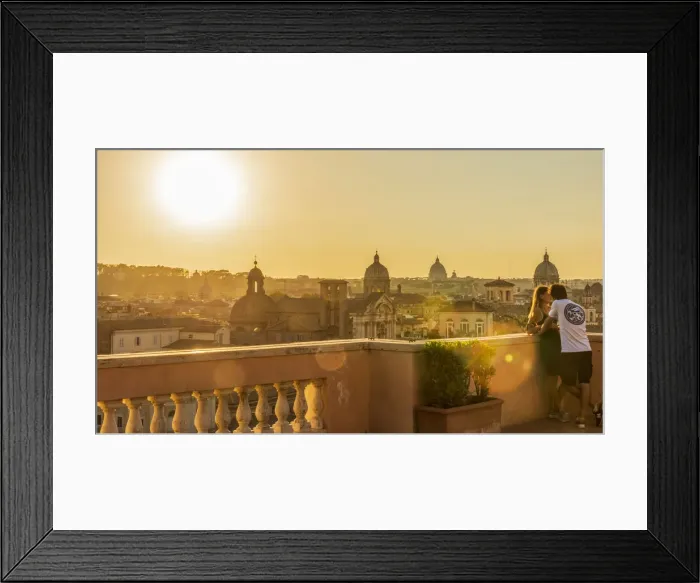 Framed Print : europe, Italy, Rome. Scenic view over the city at sunset from the Terrazza Caffarelli of Framed Print : europe, Italy, Rome. Scenic view over the city at sunset from the Terrazza Caffarelli of