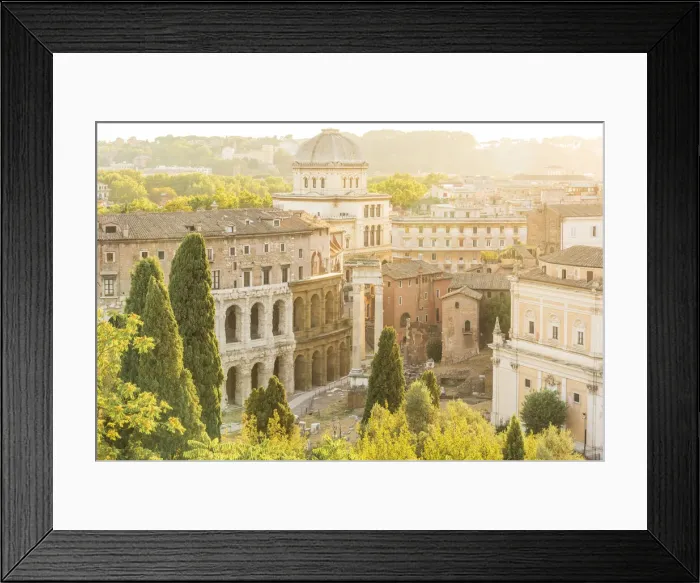 Framed Print : europe, Italy, Rome. Scenic view over the city at sunset from the Terrazza Caffarelli of Framed Print : europe, Italy, Rome. Scenic view over the city at sunset from the Terrazza Caffarelli of