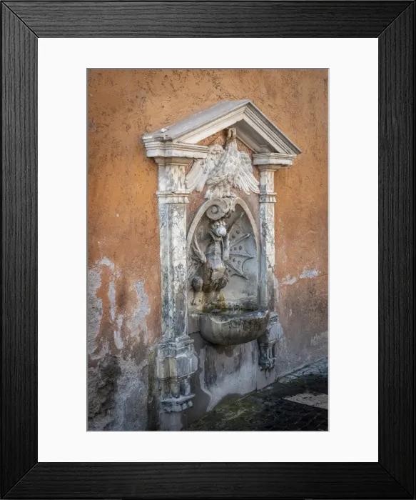 Framed Print : europe, Italy, Latium. Rome, a fountain with a dragon on the via della Conciliazione Framed Print : europe, Italy, Latium. Rome, a fountain with a dragon on the via della Conciliazione