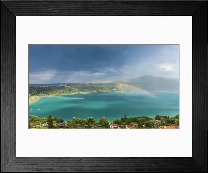 Framed Print : europe, Italy, Latium. Castel Gandolfo. The Lake Albano during a thunderstorm with a Framed Print : europe, Italy, Latium. Castel Gandolfo. The Lake Albano during a thunderstorm with a