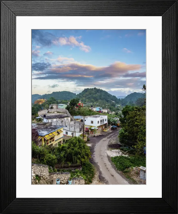 Framed Print : Nine Mile, Bob Marleys birthplace, elevated view, Saint Ann Parish, Jamaica Framed Print : Nine Mile, Bob Marleys birthplace, elevated view, Saint Ann Parish, Jamaica