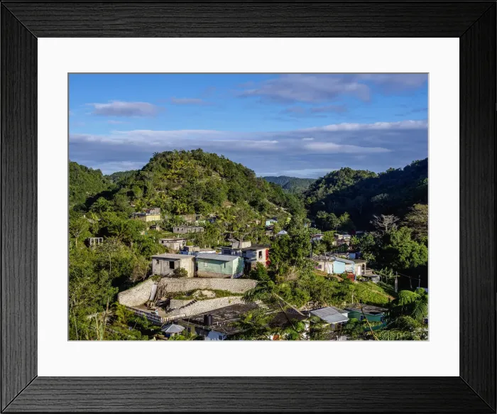 Framed Print : Nine Mile, Bob Marleys birthplace, elevated view, Saint Ann Parish, Jamaica Framed Print : Nine Mile, Bob Marleys birthplace, elevated view, Saint Ann Parish, Jamaica